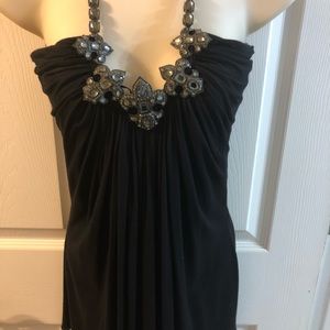 Elegant Black Beaded Women's Top